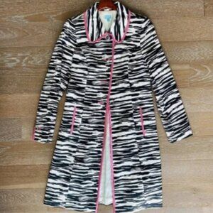 Classique Designer Zebra Trench Coat | Black & White | L